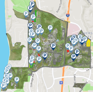 parking ucsd lots implemented policies weekend november p705 highlighted p704 p703 locations yellow