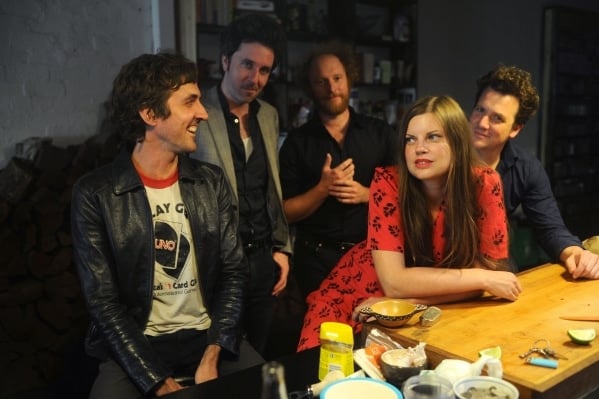 Australian psych rock band The Drones; from left, Gareth Liddiard, Mike Noga, Steve Hesketh, Fiona Kitschin and Dan Luscombe. Photo used with permission from Two Fish Out of Water.