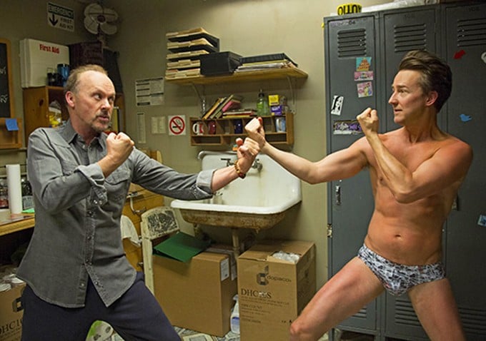 Michael Keaton and Edward Norton comedically go head-to-head in Alejandro G. Inarritu's anti-superhero film. Photo courtesy of AceShowBiz.