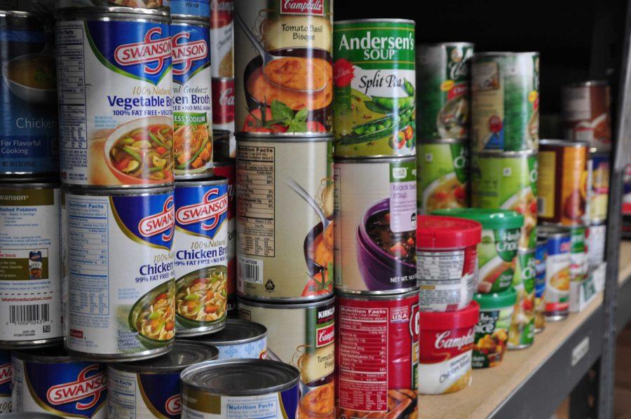 A food pantry stocked with a collection of imperishable foods. Photo courtesy of Salvation Army USA West (via Flickr).