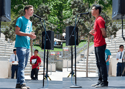 Miller (left) and Suvonnasupa (right) giving their opening statements. Photo by Emily Tipton.