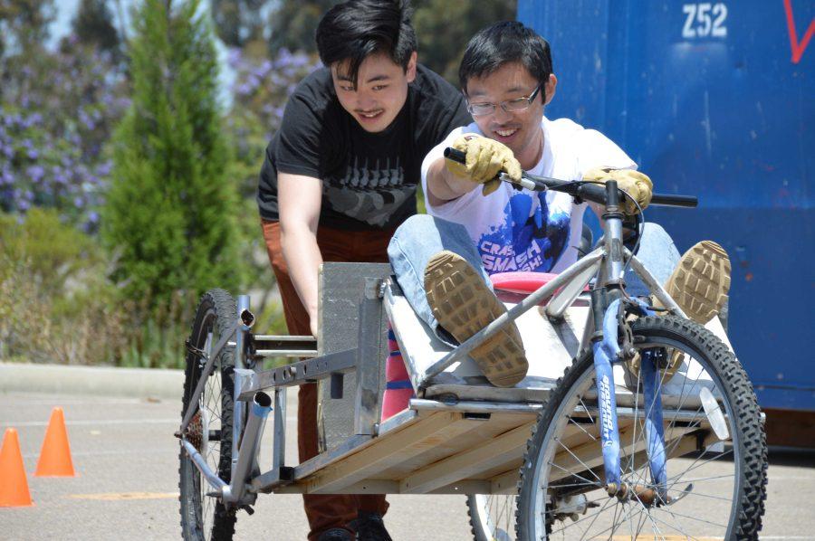 Engineering students gear up for the Junkyard Derby. Photo credit by Jesus Pacheco.