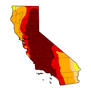 Areas effected by exceptional drought. Graphic courtesy of Drought Monitor. 