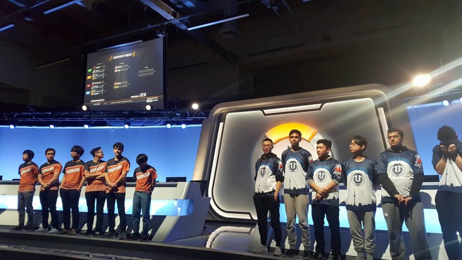 Overwatch teams for University of Texas and University of Toronto. (Left to right)