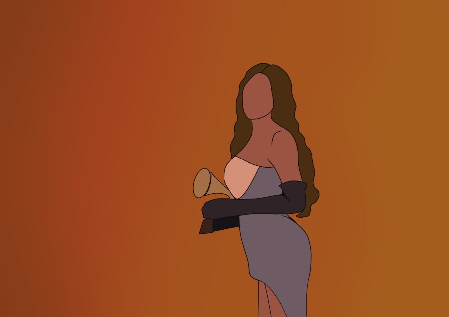 Outline+drawing+of+Beyonce%CC%81+at+the+Grammy+Awards+2023