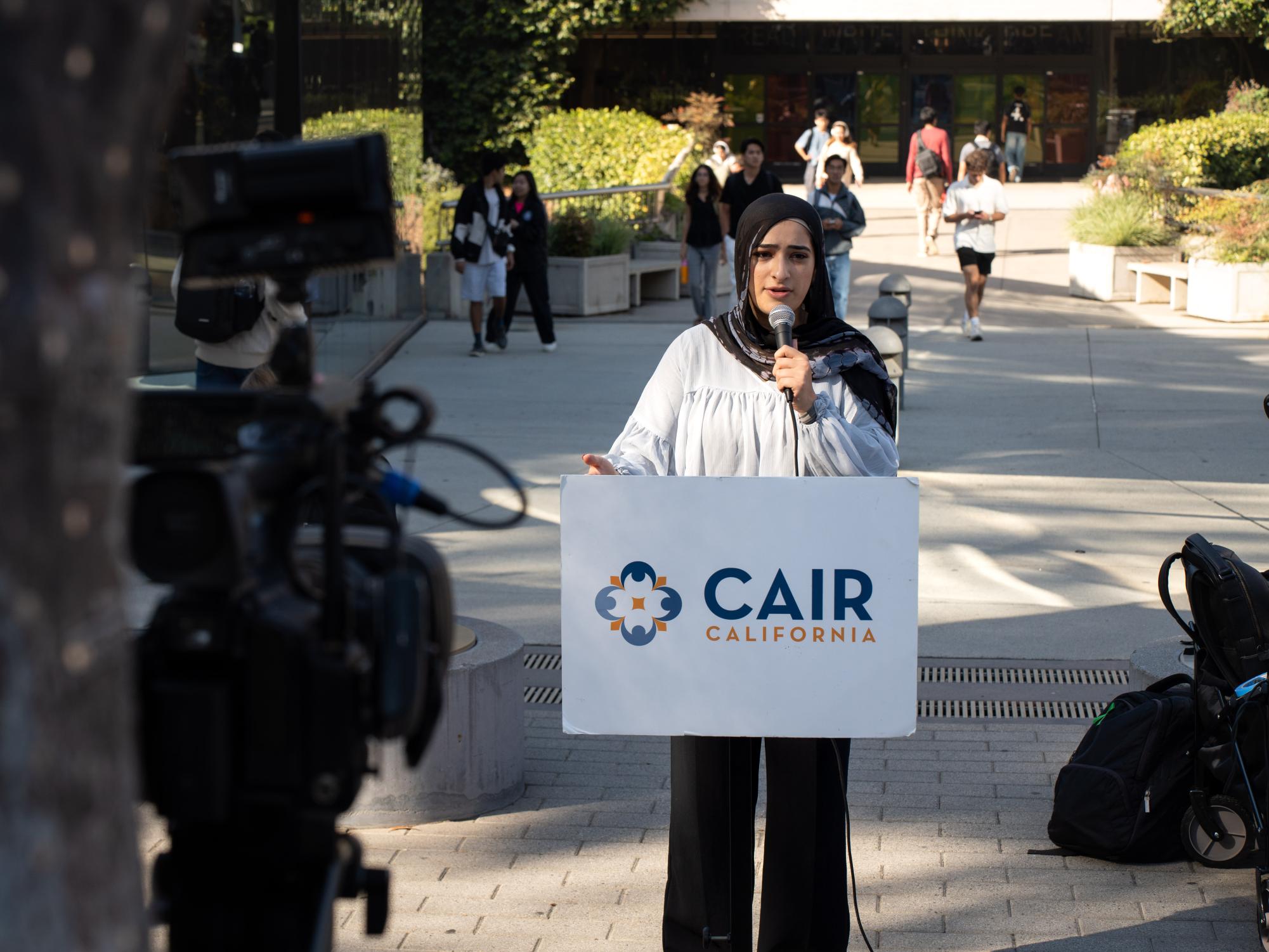 Council on American-Islamic Relations hosts press conference at UC San Diego about anti-Palestinian and anti-Arab racism